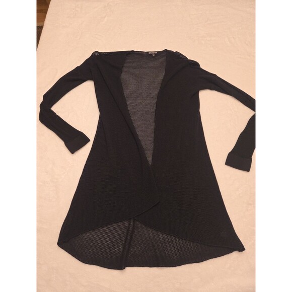 Express Open Front Black Cardigan Size S Long Sleeve - Picture 1 of 8